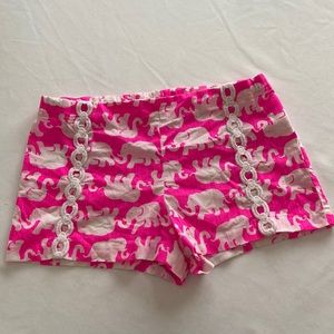 Lily Pulitzer Elephant Bright Pink Print Shorts